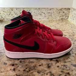Air Jordan 1 Mid Red Black Sneakers