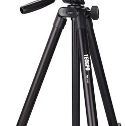 TECCPO Portable Tripod, for Laser Level, Bluetooth, Lightweight Tripod for Phone/Camera, 360° Ball Head, 15.7-53 Inch Adjustable, Universal Clip, Carr