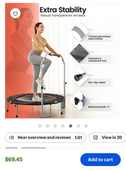 BCAN 40" Foldable Mini Trampoline
