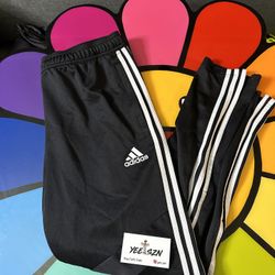 Adidas track sweatpants black size large used 
