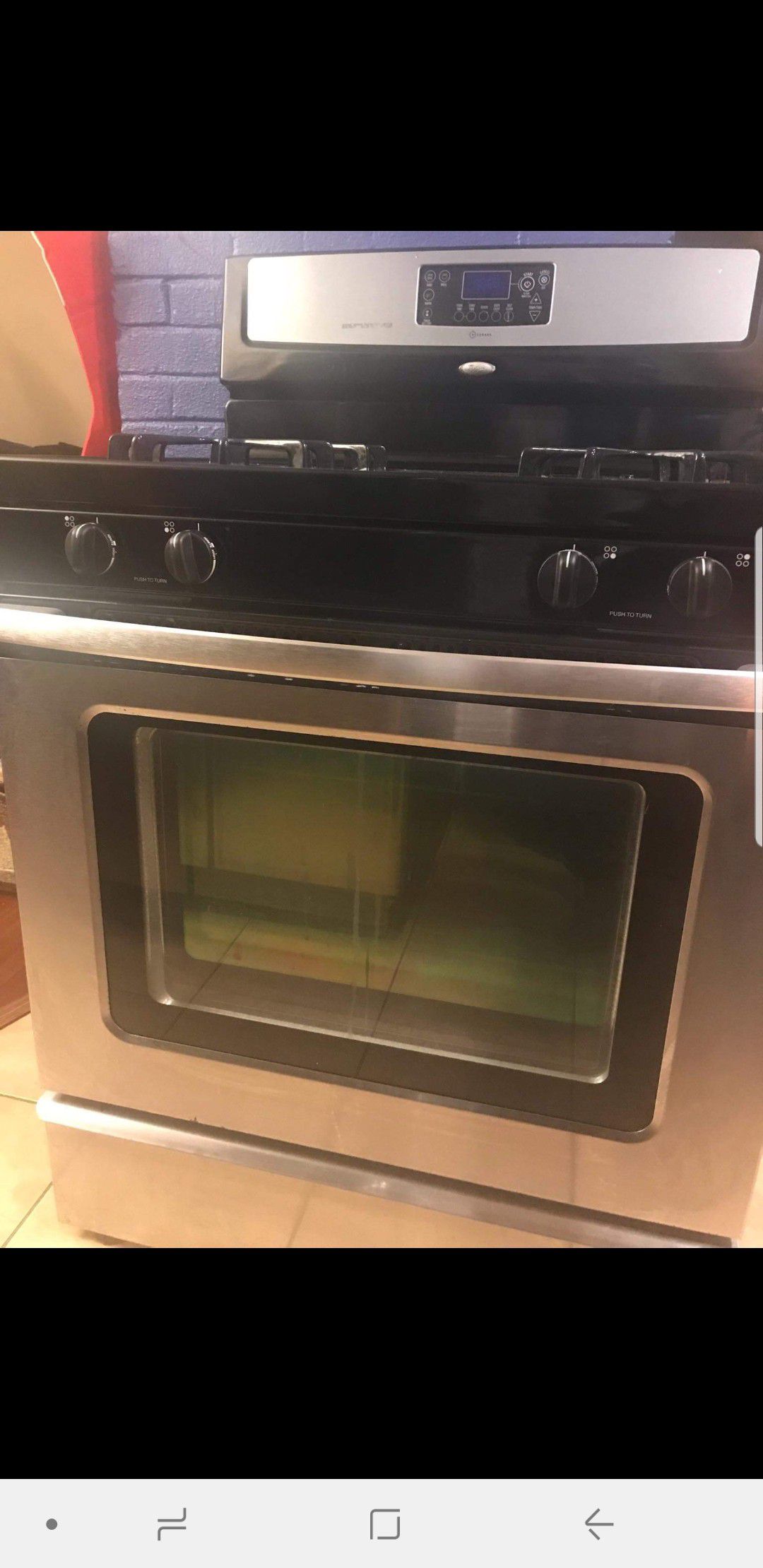 Whirlpool stainless steel stove / oven