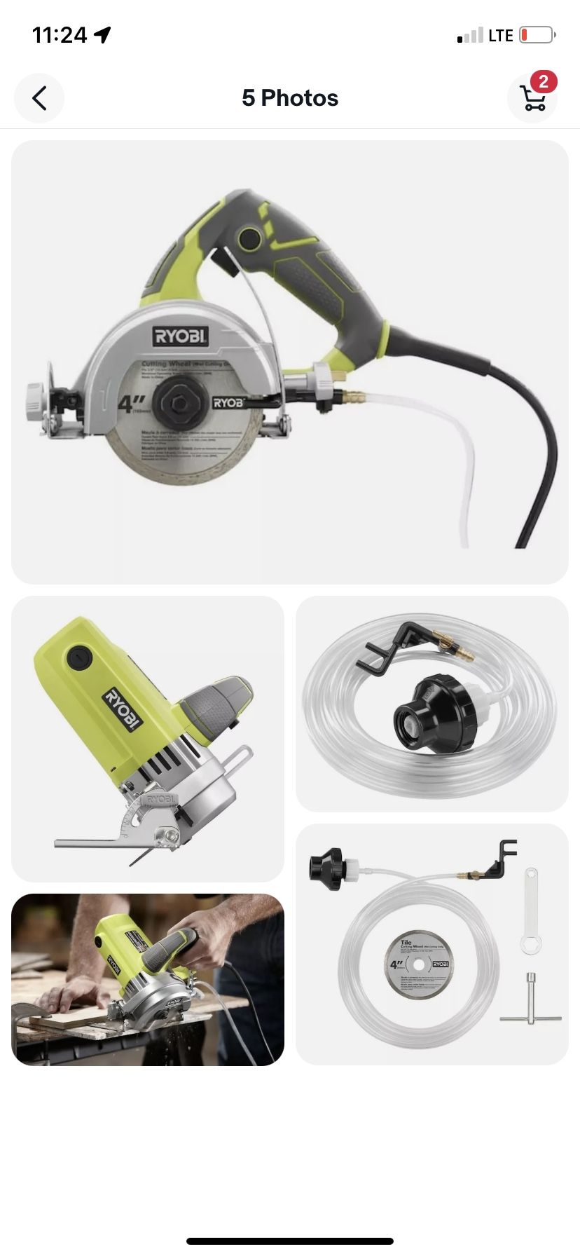 RYOBI Wet Tile Saw 4 in. 12 Amp Bevel Plunge Water-Pump Lock-On Trigger Corded