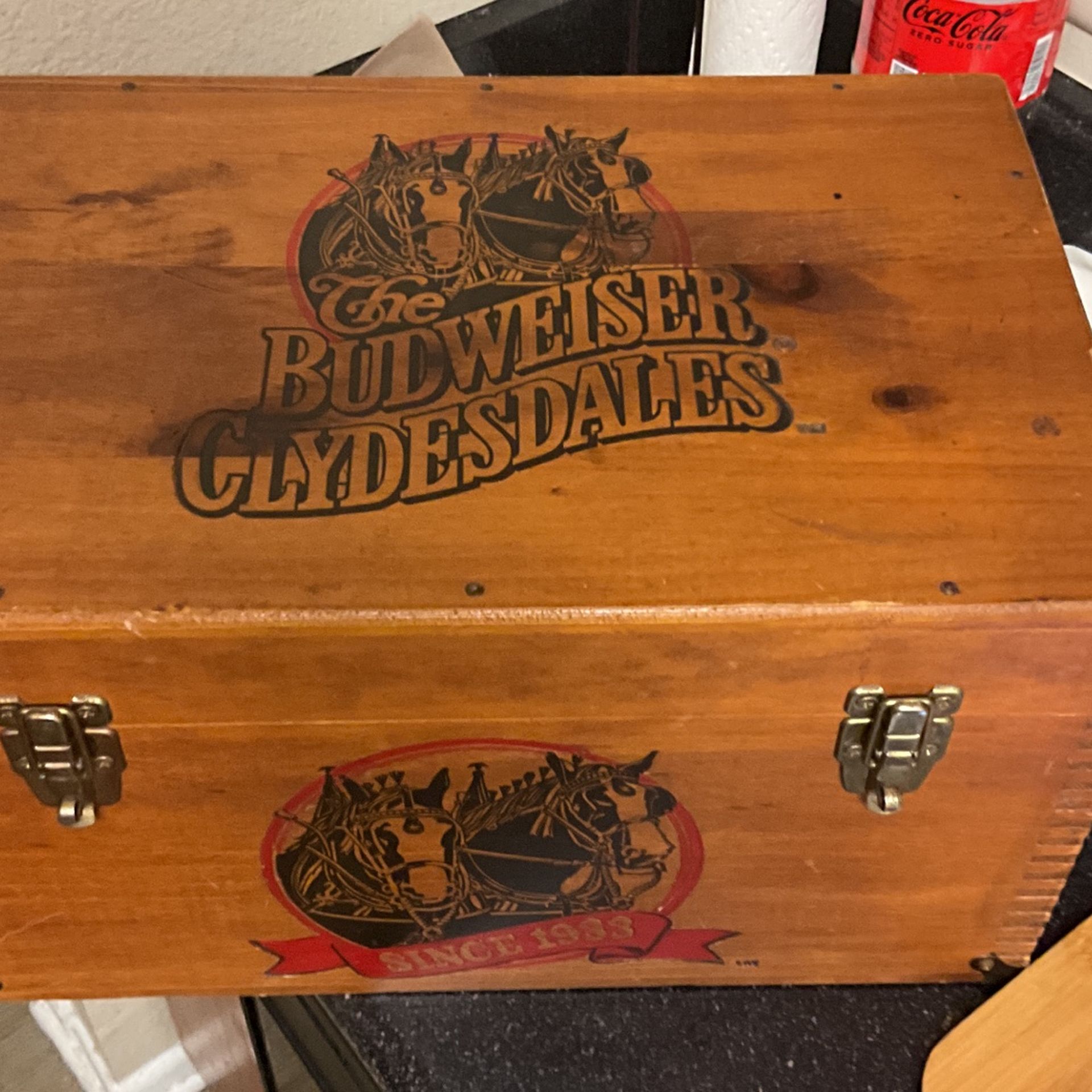 Budweiser Clydesdales Craftsmen Wood Box-crate-container