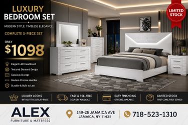 ✨ MODERN LED BEDROOM SET – ONLY $1098! ✨