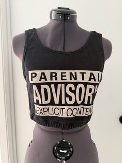 Parental Advisory Graphic Crop Tank