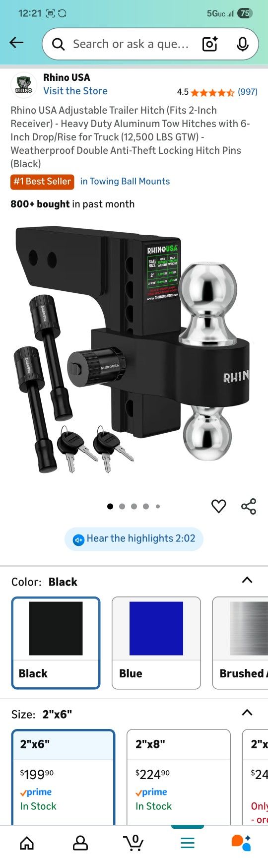 Rhino USA Trailer Hitch