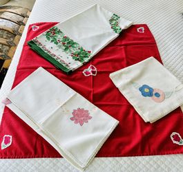 Four Vintage Tablecloths - All 4 for $10