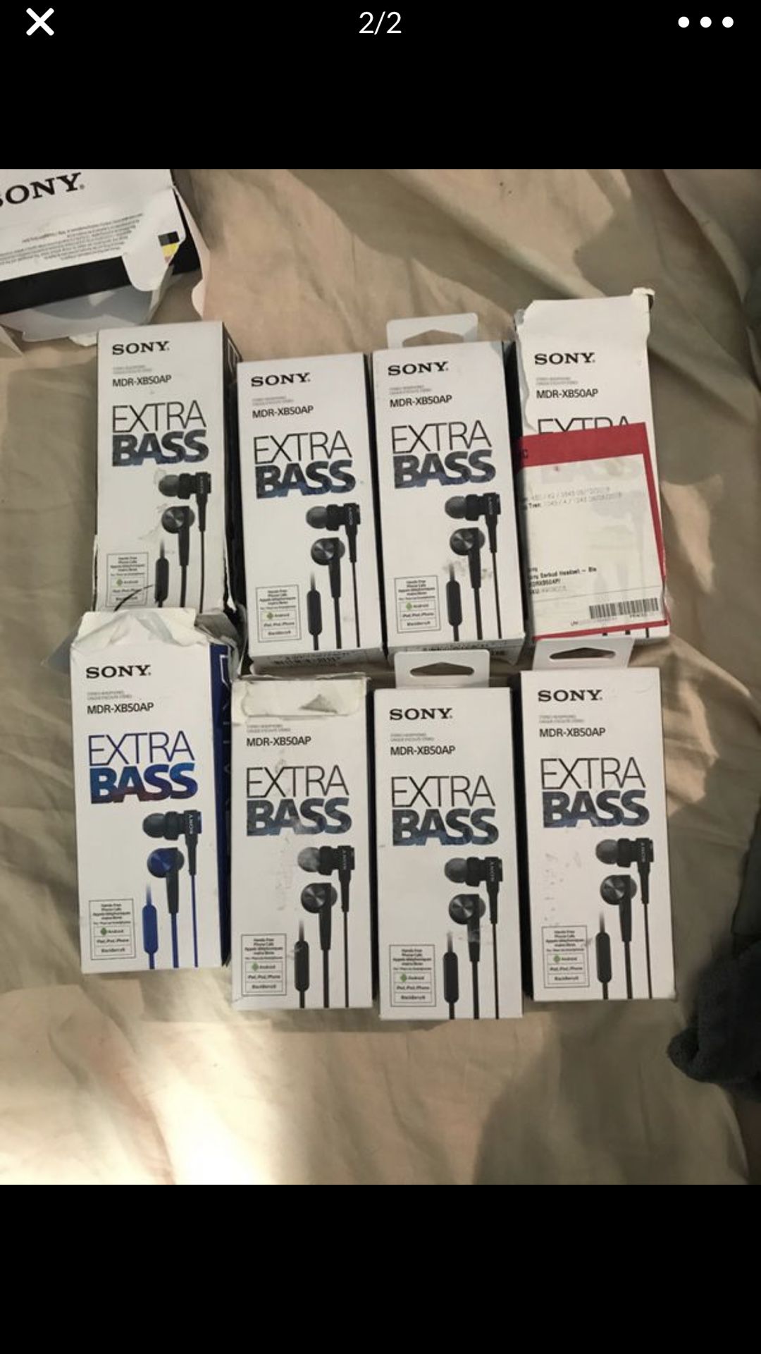 Sony extrabass wired headphones new with accessories