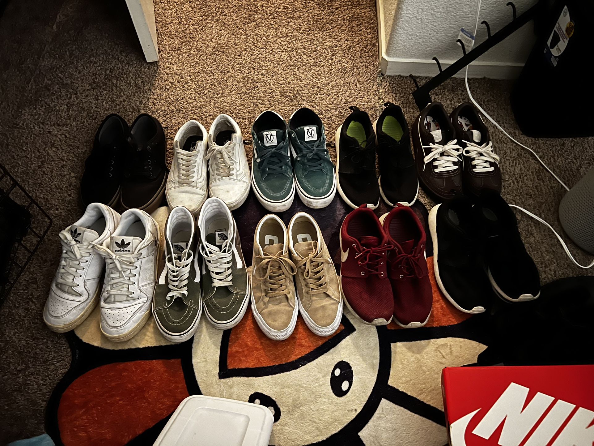 10 Pairs Of Shoes, Nike, Converse, Vans, Adidas, Puma
