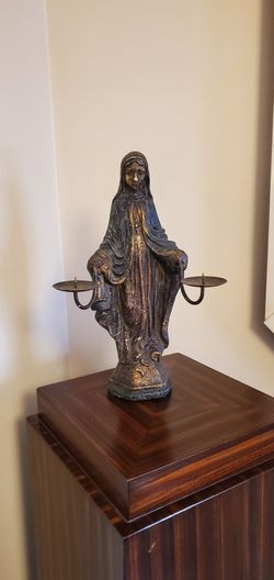Candle Holder Religious 13.5" Tall