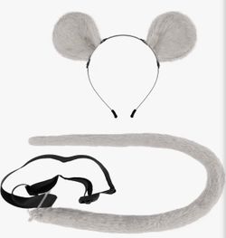 Mouse Ears Headband and Tail Costume Set