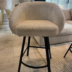Set Of 3 Cream Sherpa Bar Stools!