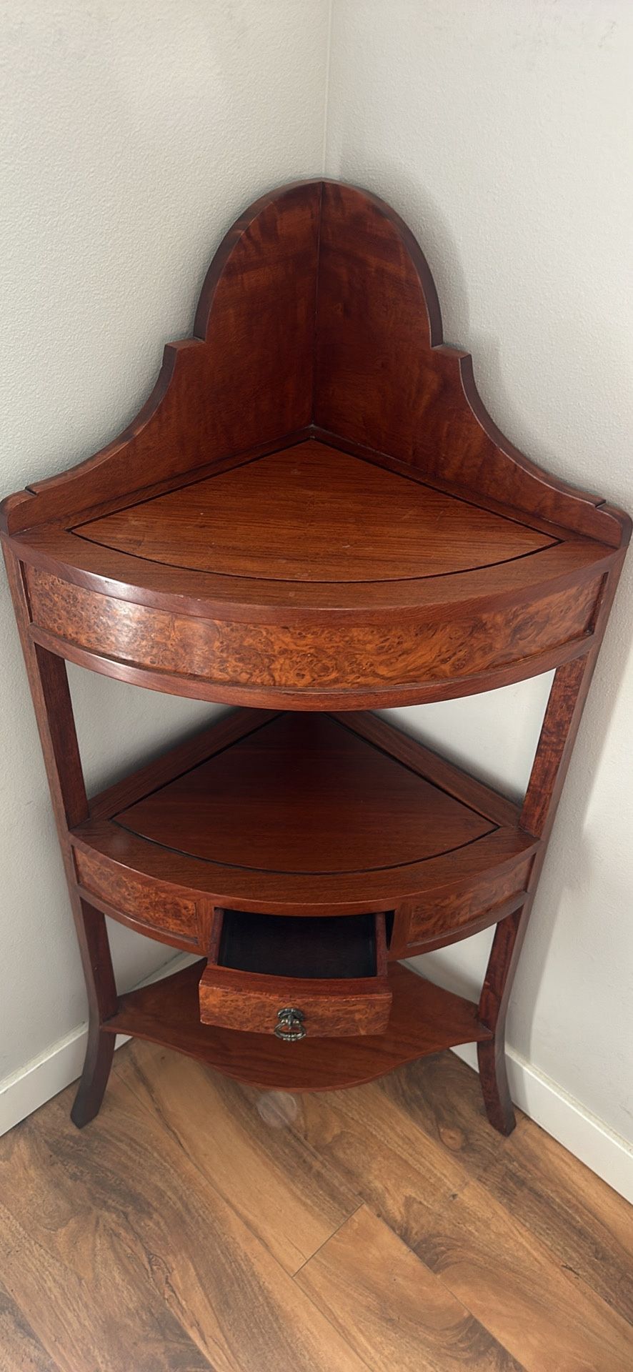 Antique Corner Shelf With Drawer