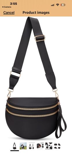 Pure Colour Crossbody Bum Bags for Women Spacious Checkered Cross body Bag Nylon Trendy Fanny Pack for Travel