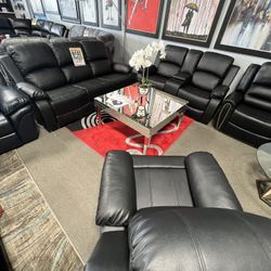 3pc Black Reclining Couch Set😎