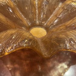 Murano Vetro Eseguito Secondo La Tecnica Dei Maestri Di Amber Clear Glass Bowl