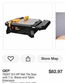 700XT 3/4 HP Wet Tile Saw with 7 in. Blade and Table Extension