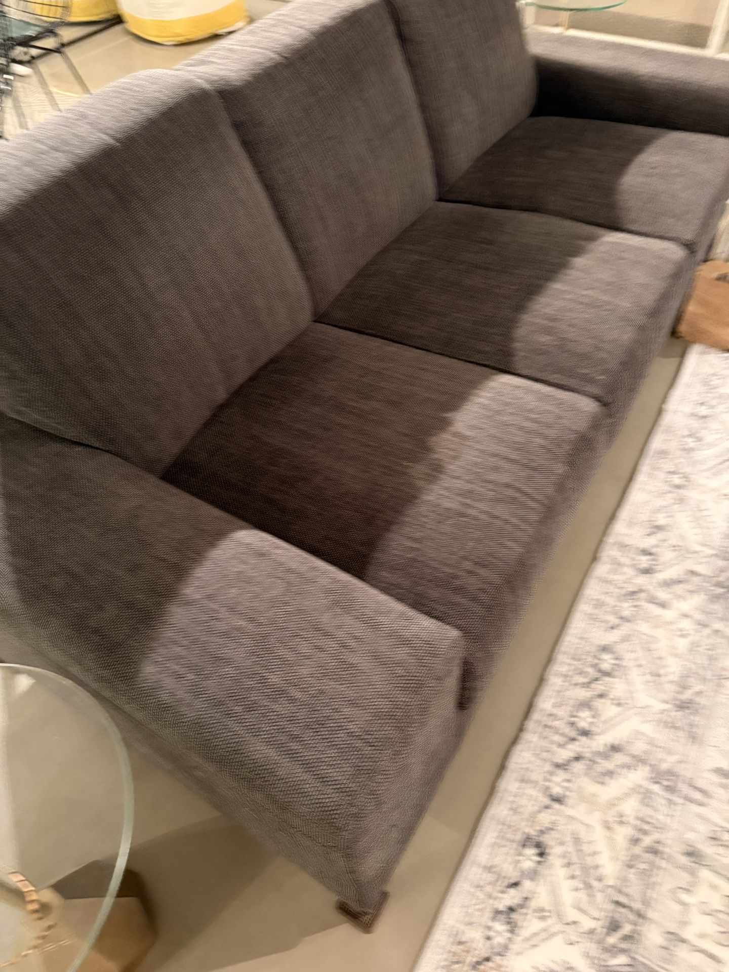 Black fabric couch sofa