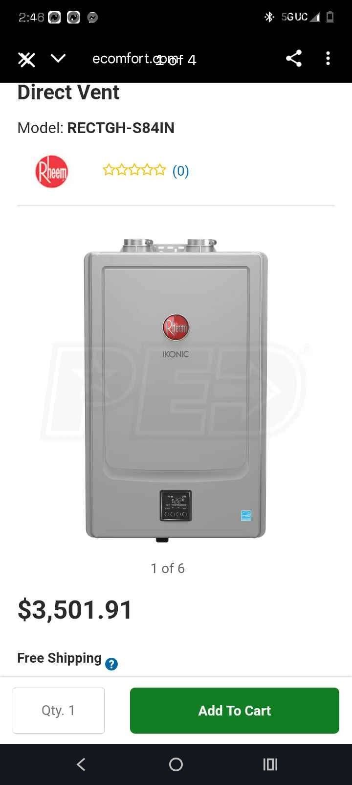RECTGN WATER HEATER