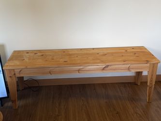 54” Wooden Bench / TV Stand – Warm Natural Finish