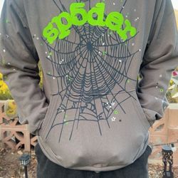 Slate Gray Sp5der Wait Web Hoodie Men’s L