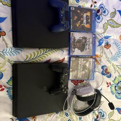 PS4 1 TB Slims With 3 COD Games, 2 Controllers And A Headset 