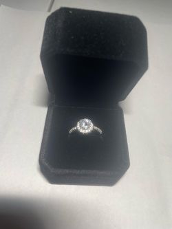 Adjustable 925 Silver Plated Cubic Zirconia Ring - Resizable Band w/ Gift Box