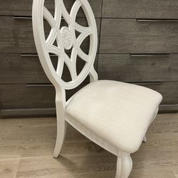 White Accent Chair/ Wood Chair
