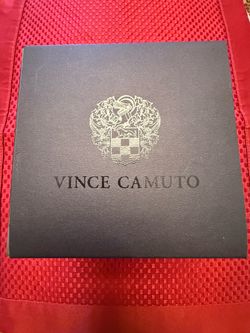 Vince Camuto men’s watch black leather -blue face