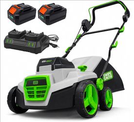 Cordless Artificial Turf Sweeper, 16Inch 40V Artificial Turf Vacuum, Lawn Sweeper Yard Power Brush with 45L Removable Leaf Collection Bag, Quick-Fold,