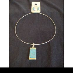 Nickel Free Hypoallergenic Silvertone Choker w Earrings
