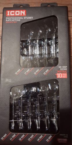 New ICON Professional stubby Ratcheting Wrench Set 10pc Metric $60 obo