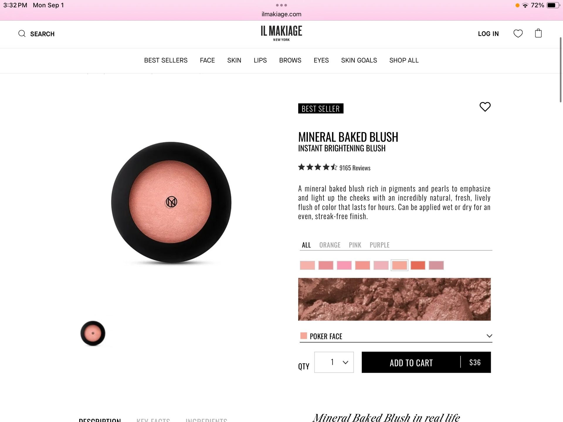 IL Makiage Mineral Baked Blush NEW IN BIX