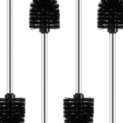 New Toilet Brush - 4 Packs Toilet Bowl Brushes, Toilet Scrubber with 4 Replaceable Brush Heads + 4 Stainless Steel Handles