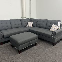 Sectional Sofa Set With Ottoman 