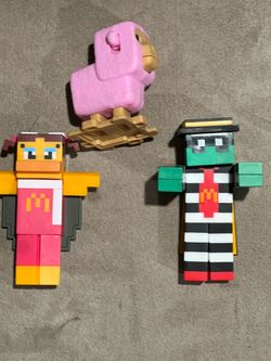 McDonald's Minecraft Happy Meal Toys Set Hamburglar & Birdie & sheep