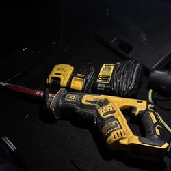 20V MAX XR Cordless Brushless Compact Reciprocating saw with 2 batteries and a battery charger