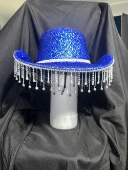 Cowgirl Hat Blue With Bling 