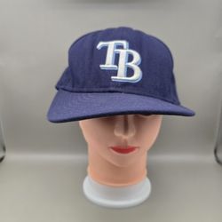 New Era 59Fifty Tampa Bay Rays Navy Blue Fitted Hat Size 7 3/4