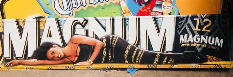 WIDE & RARE “MAGNUM MALT LIQUOR” ($30) THE SIGN IS “4 Feet Wide X 1 Foot Tall”