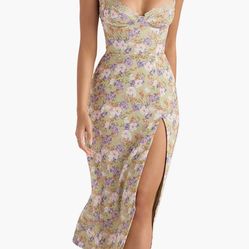 HOUSE OF CB 'Charlotte' Peony Print  Midi Sundress/Size S-US 4-6