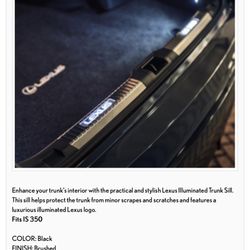 Lexus Is350 ILLUMINATED TRUNK SILL, BLACK