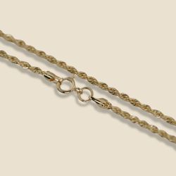 14k Real Gold Rope Chain | 20” Long Chain Jewelry | Birthday Gift |
