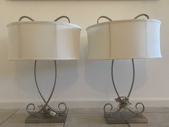 Silver Table Lamps - Set of Two