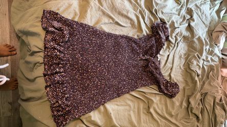 Purple Floral Ruffle Mini Dress
