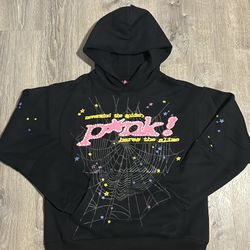 Black & Pink Sp5der Hoodie