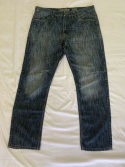 Slim straight blue jeans