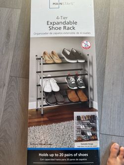 Mainstays 4-Tier Expandable Shoe Rack