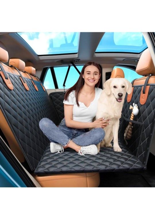 Dog Car Seat Cover for Back Seat [Hard Bottom for 450LB], Waterproof Backseat Pet Cover 