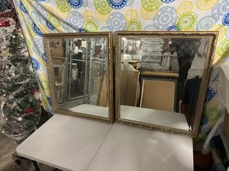 Gilded Framed Mirror Pair
